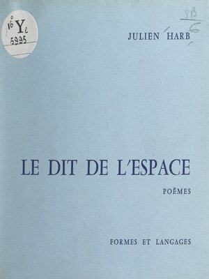 cover image of Le dit de l'espace